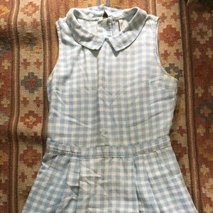 Paper Crane Gingham Dress with Collar
